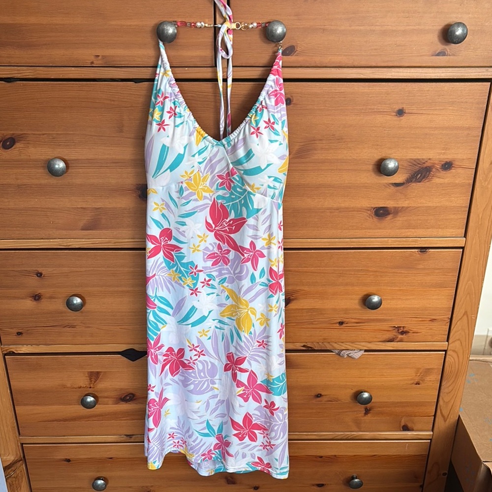 No Boundaries Floral Multicolor Halter summer  Dress